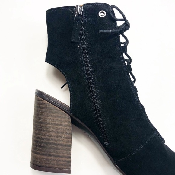 Franco Sarto Lace Up Peep Toe Heels Black Size 8.5 - Picture 5 of 8